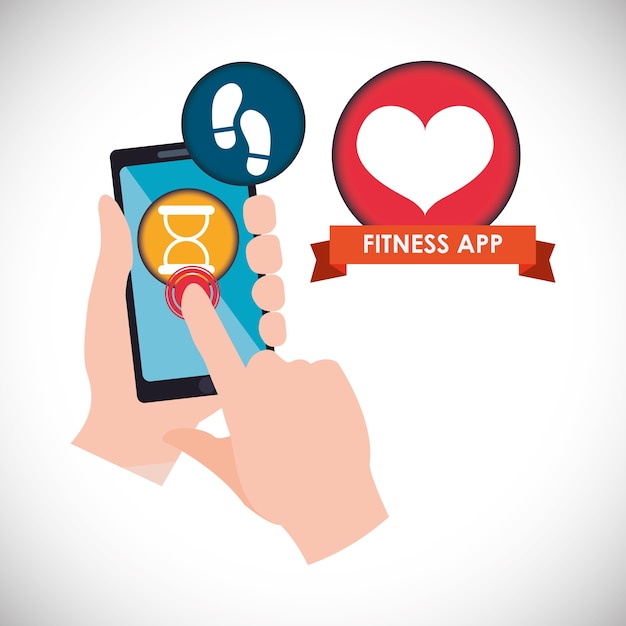 Iconos de tecnología de aplicación de fitness