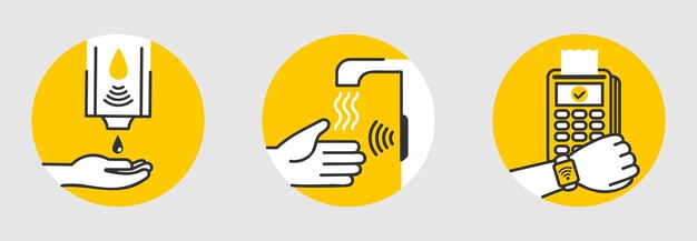 Iconos de tecnología sin contacto UNTACT