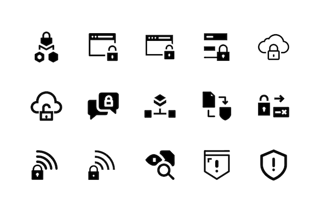 Iconos de tecnología de IA minimalistas para la marca