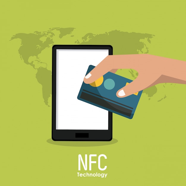 Iconos de tecnología nfc