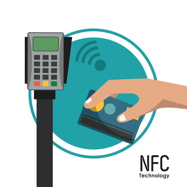 Vector iconos de tecnología nfc