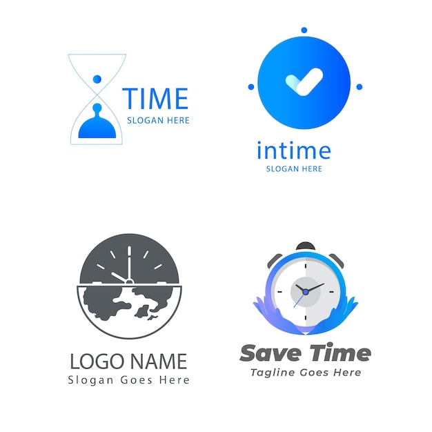 Los iconos del temporizador se establecen los iconos del vector de tiempo de velocidad se establecen el símbolo de la línea rápida la colección de temporizadores de cuenta atrás