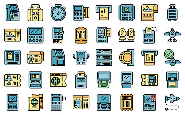 Los iconos de la terminal de entradas establecen un vector plano