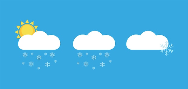 Iconos del tiempo de nieve Gráficos vectoriales