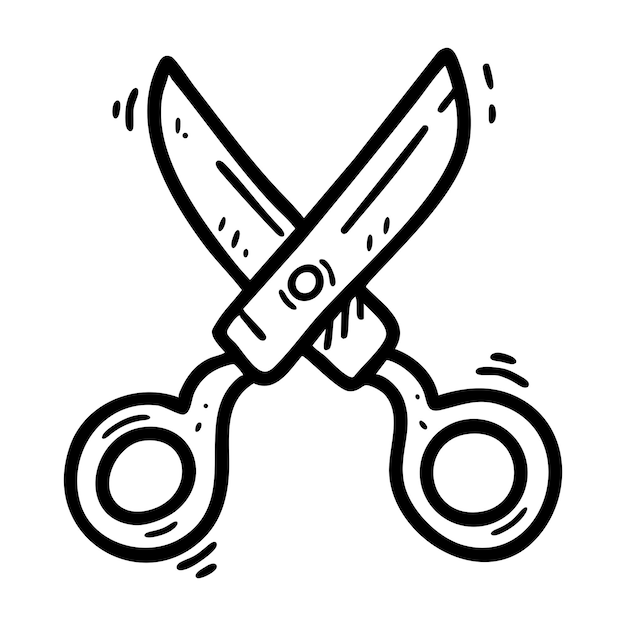 Iconos de tijeras dibujadas a mano