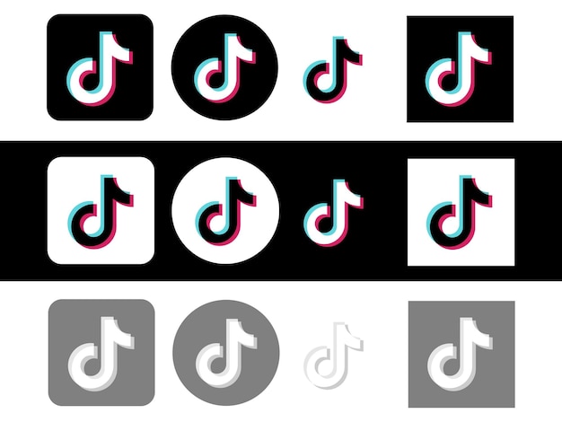 Vector iconos de tiktok establecer vector de diseño