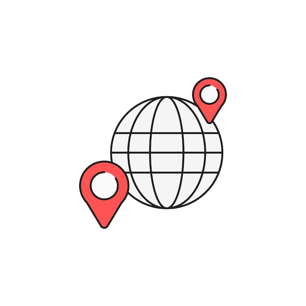 iconos de tipo vectorial de mapas y banderas