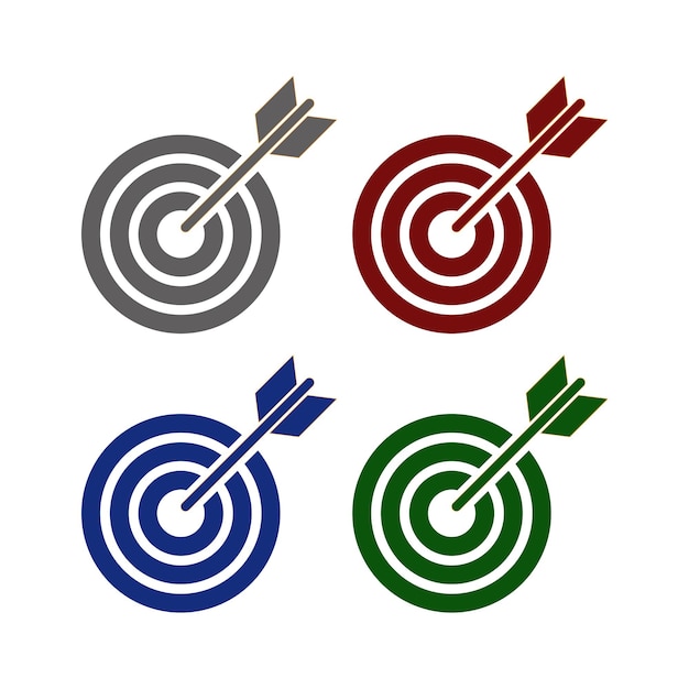 Iconos de tiro con arco, madera y blanco Paquete de 4 iconos