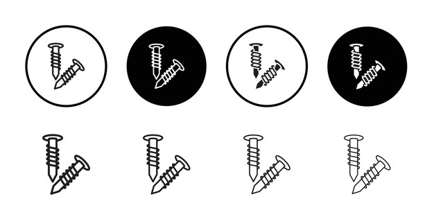 Iconos de tornillos Conjunto de logotipos de arte de línea