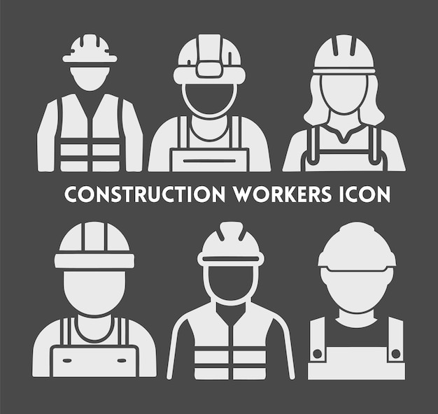 Iconos de los trabajadores de la construcción