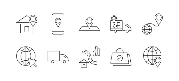Iconos de transporte La ubicación perfecta de Pixel El coche El camión