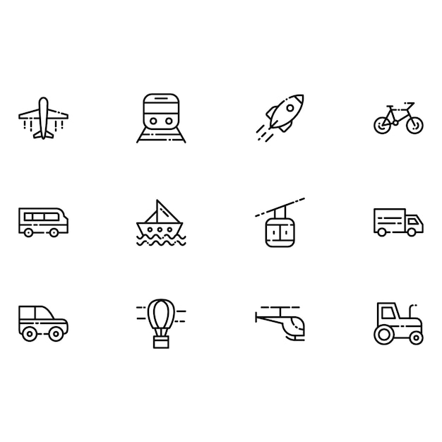 Vector iconos de transporte