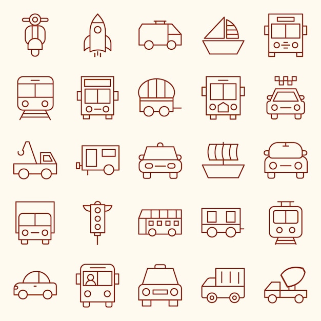 Iconos de transporte