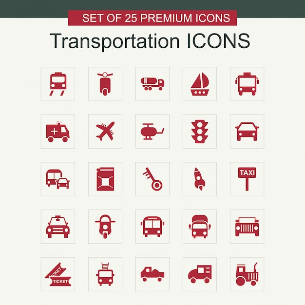 Vector los iconos de transportes establecen vector