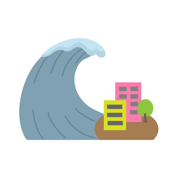 Iconos de tsunamis, cliparts, avatares y ilustraciones vectoriales aisladas