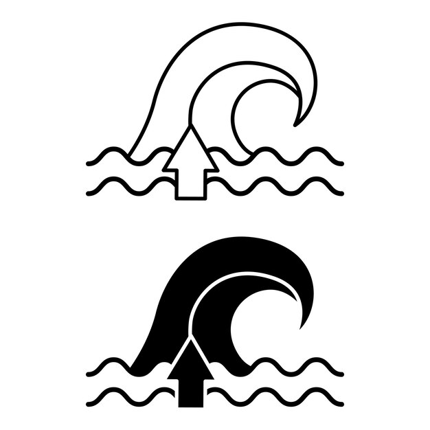 Iconos de los tsunamis