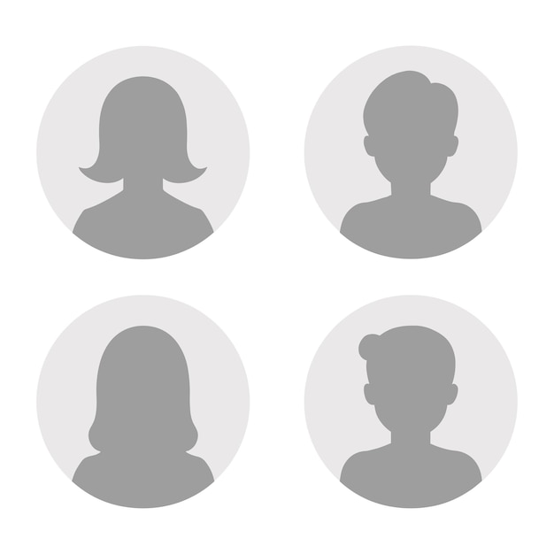 Iconos de usuario siluetas grises