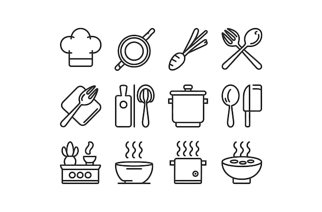 Iconos de utensilios de cocina
