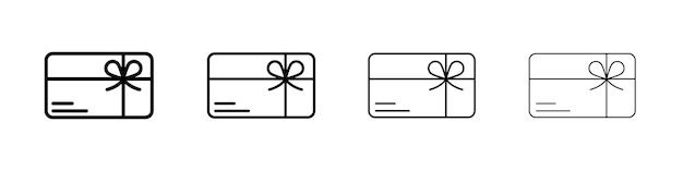 Iconos de vales de regalo con el logotipo lineal aislado