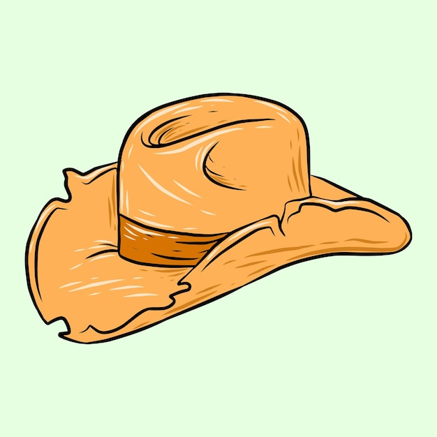Iconos de vaquero Estilo occidental Icono de sombrero de vaquero Plantilla vectorial Diseño plano Diseño de ilustración Icono de sombrero de vaquero signo simple