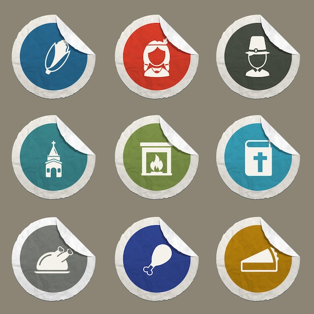 Iconos de vector de acción de gracias para sitios web e interfaz de usuario
