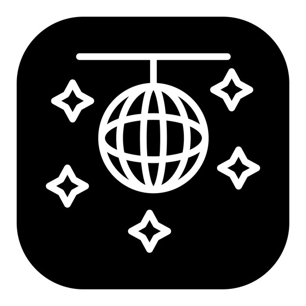 Iconos del vector de la bola de discoteca