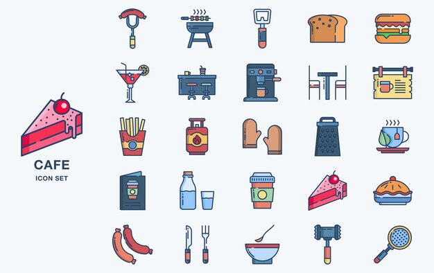 Iconos de vector de café