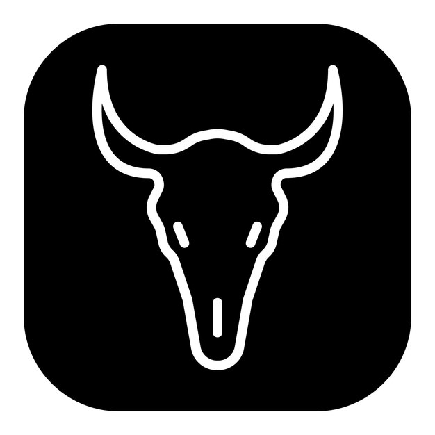 Iconos del vector de la calavera de toro