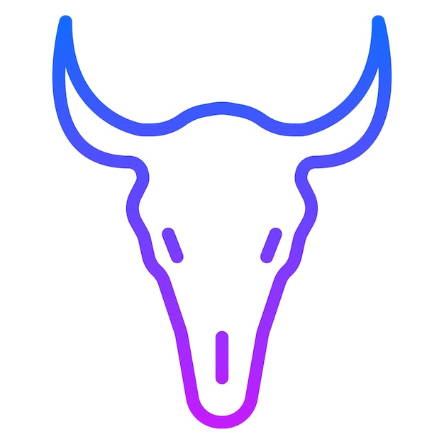 Iconos del vector de la calavera de toro