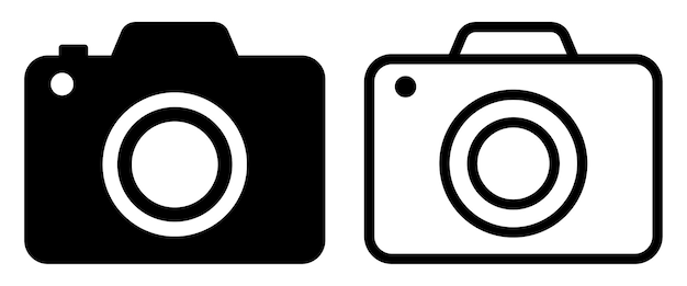 Iconos de vector de cámara de fotos