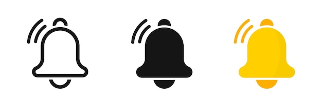Iconos de vector de campana de notificación Conjunto de iconos de campana
