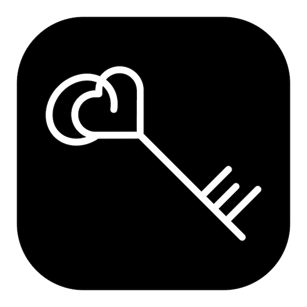 Iconos del vector de la clave del corazón