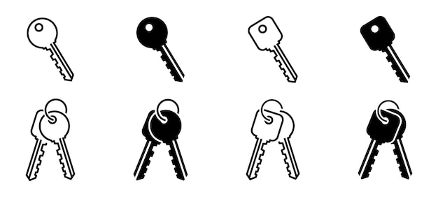 Iconos de vector clave Icono de clave personal Símbolo de seguridad EPS 10