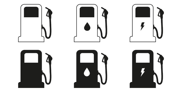 Iconos de vector de combustible. Icono de la estación de gasolina. ilustración vectorial