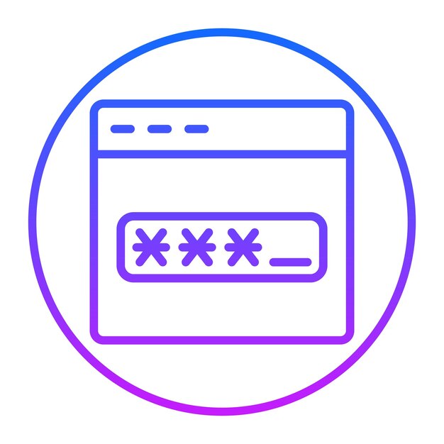 Iconos del vector de contraseña del navegador