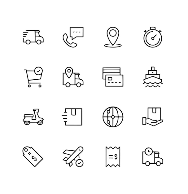 Iconos de vector de entrega editable y escalable para aplicaciones móviles páginas web infografías y así sucesivamente
