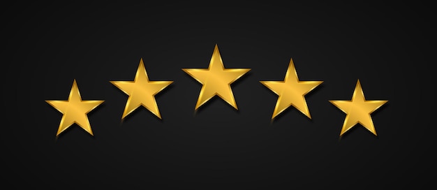 Iconos de vector de estrellas Clasificación de colección de estrellas Conjunto dorado y negro de estrellas aisladas