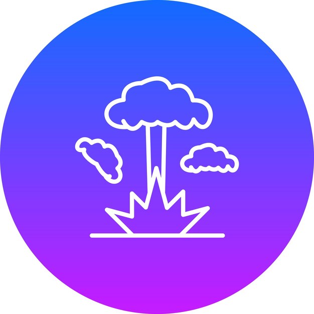 Iconos del vector de la explosión nuclear