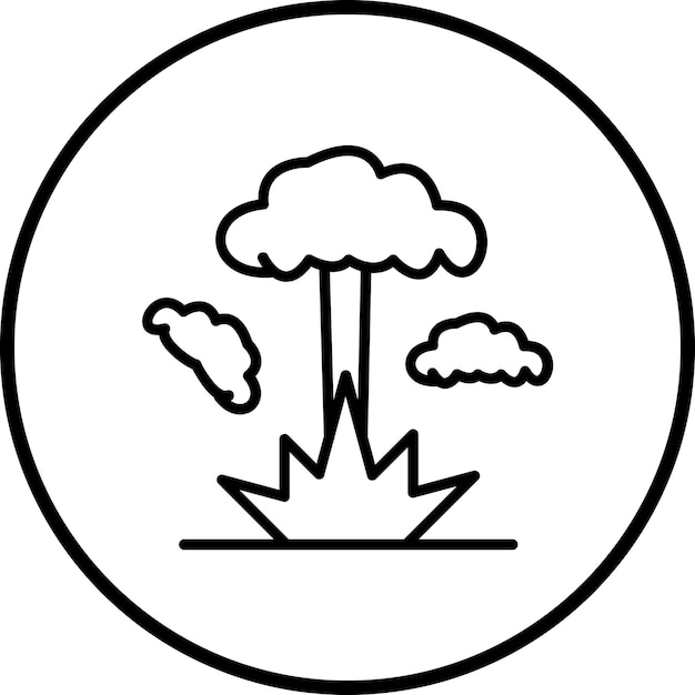 Iconos del vector de la explosión nuclear