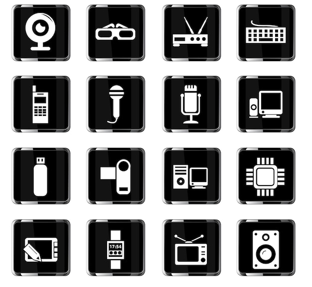 Iconos de vector de gadget para el diseño de interfaz de usuario