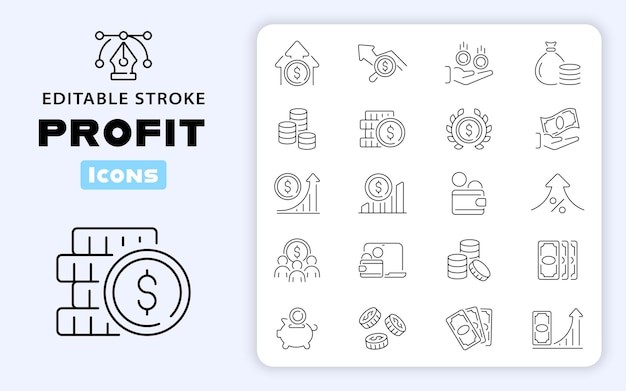 Iconos del vector de ganancias
