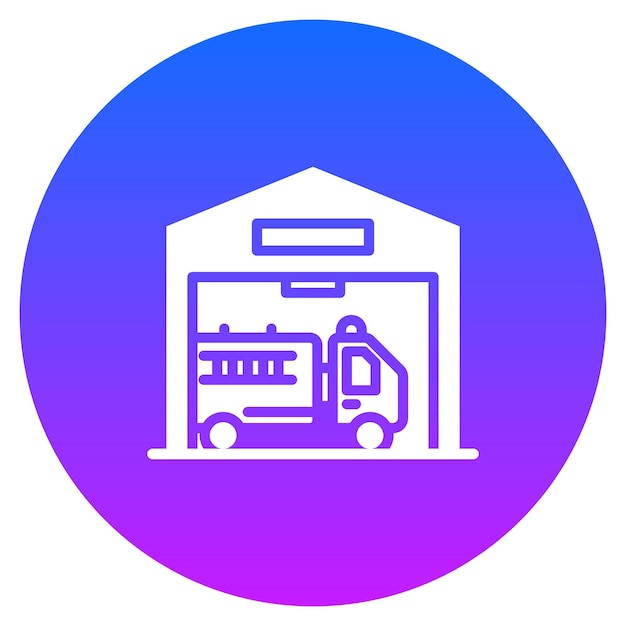 Iconos del vector del garaje de los bomberos