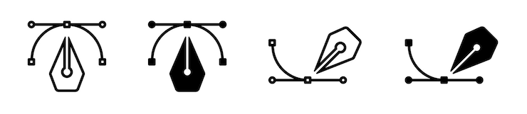 Vector iconos de vector de herramienta de pluma conjunto de iconos de herramienta de mascota símbolos de cursor de pluma