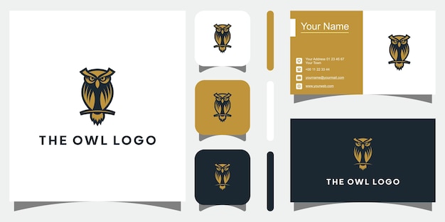 Iconos de vector de inspiración de diseño de logotipo de búho vector premium