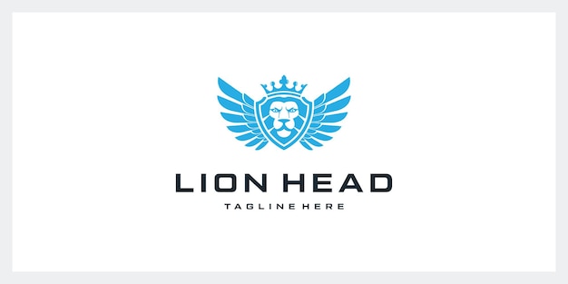 Iconos de vector de inspiración de diseño de logotipo de león Vector Premium