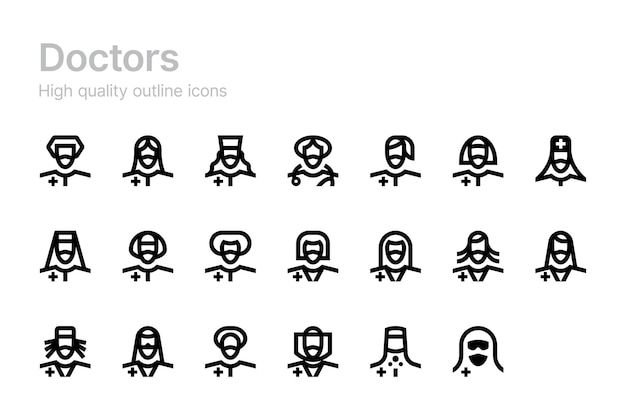 Iconos de vector médico