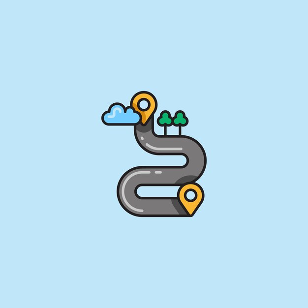Iconos del vector de navegación del mapa