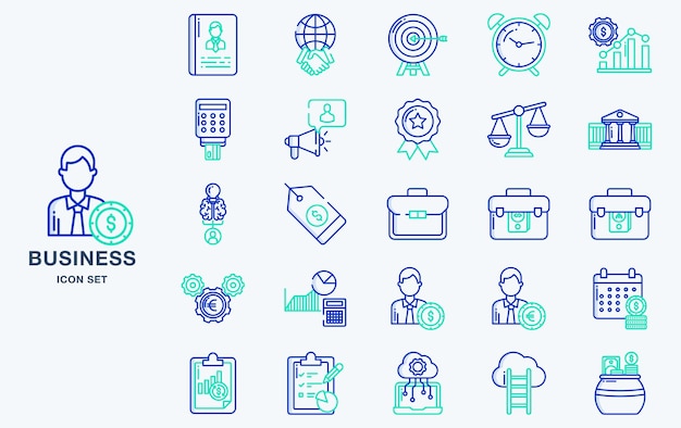 Iconos de vector de negocios y finanzas