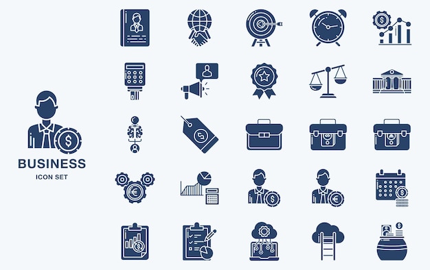Iconos de vector de negocios y finanzas