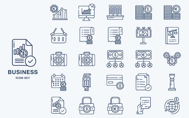 Iconos de vector de negocios y finanzas